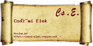 Csémi Elek névjegykártya